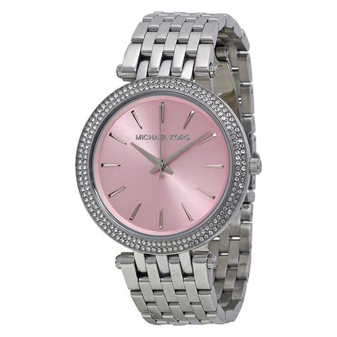 michael kors watches red deer|Michael Kors pink and silver.